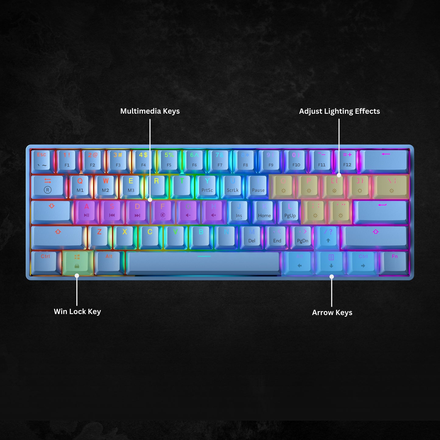 GK61 v3 - 60% Hotswap Mechanical Keyboard - US Layout - Mechanical Switches