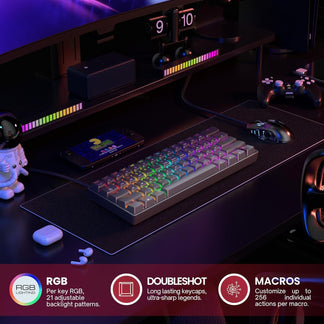 GK61 v3 - 60% Hotswap Mechanical Keyboard - US Layout - Mechanical Swi ...